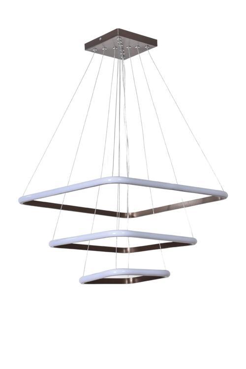 Raul Modern Tasarım Sarkıt Salon Oda Yatak Odası Mutfak Kahverengi Renk Beyaz Ledli 3 Lü Led Avize