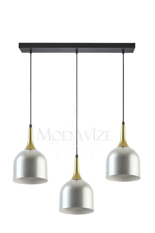 Reına Modern Salon - Mutfak - Cafe Tasarım Metal Başlık Tekli Ikili Üçlü Sıralı Avize