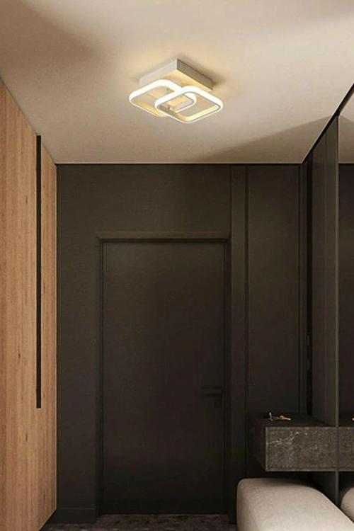 Selinay Modern Tasarım Beyaz Renk Salon Mutfak Hol Beyaz Ledli 2 Li Led Avize