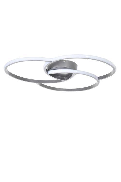 Troy Modern Tasarım Yatak Odası - Salon - Mutfak Gri Renk Beyaz Ledli 3 Lü Led Avize