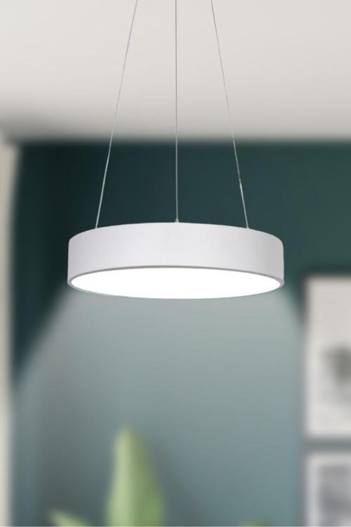 Dakota Modern Panel Ledli Salon Oturma Odası Yatak Odası Mutfak Beyaz Renk Led Avize (BEYAZ IŞIK)