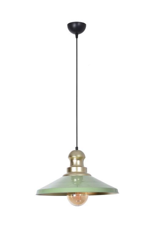 Afra Modern Tasarım Salon Mutfak Yatak Odası Cafe Mutfak Metal Yeşil Renk Tekli Avize ( Çap 36 Cm )