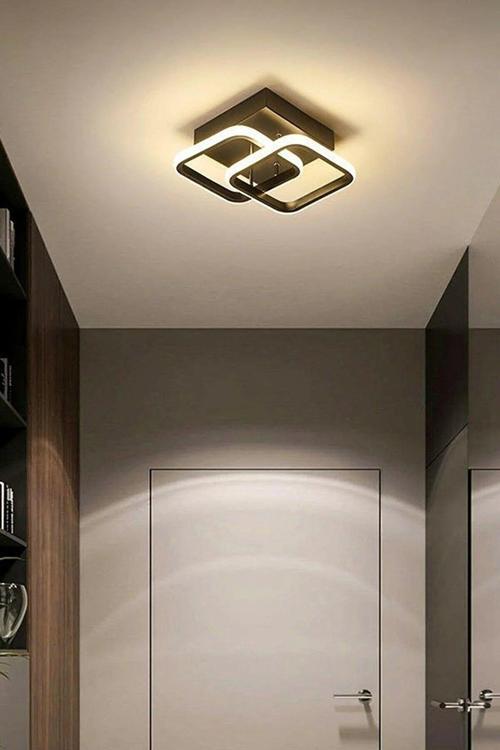 Selinay Modern Tasarım Siyah Renk Salon Mutfak Hol Beyaz Ledli 2 Li Avize