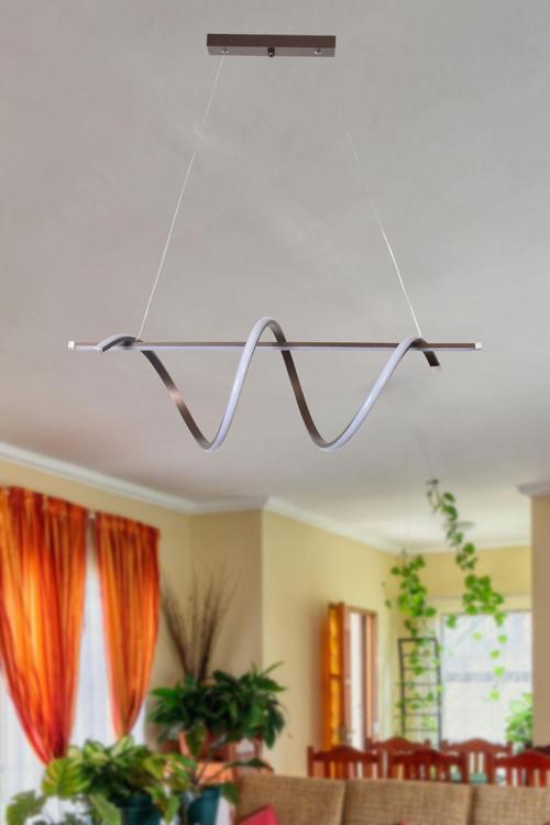 Snake Modern Tasarım Salon Yatak Odası Oda Mutfak Yemek Masası Üstü Beyaz Ledli 2 li Led Avize