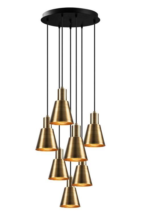 Trend Özel Tasarım Salon - Mutfak - Cafe Modern Retro 7 Li Eskitme Sarkıt Avize