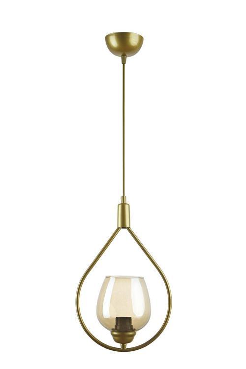 Deco Özel Tasarım Modern Salon - Mutfak - Cafe Eskitme Renk Bal 110 Camlı Tekli Avize