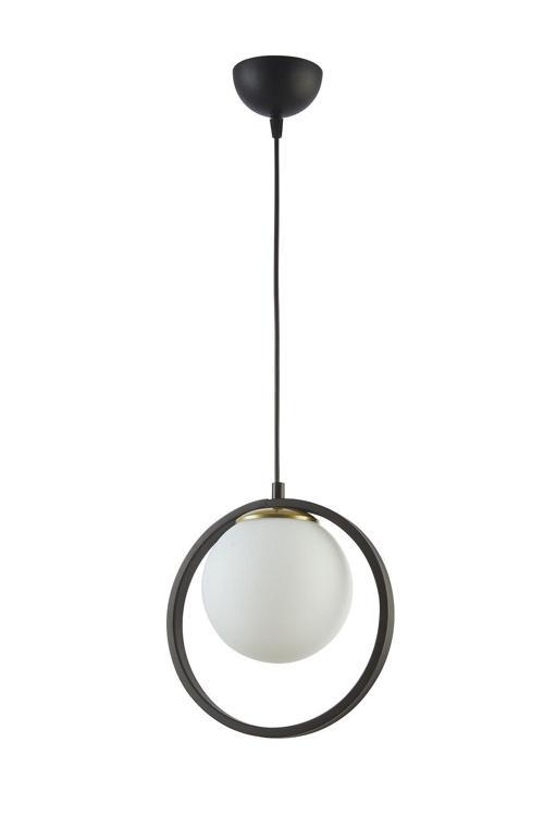 Nina Modern Salon - Mutfak - Yatak Odası Metal Halkalı Kapalı Camlı Tekli Avize