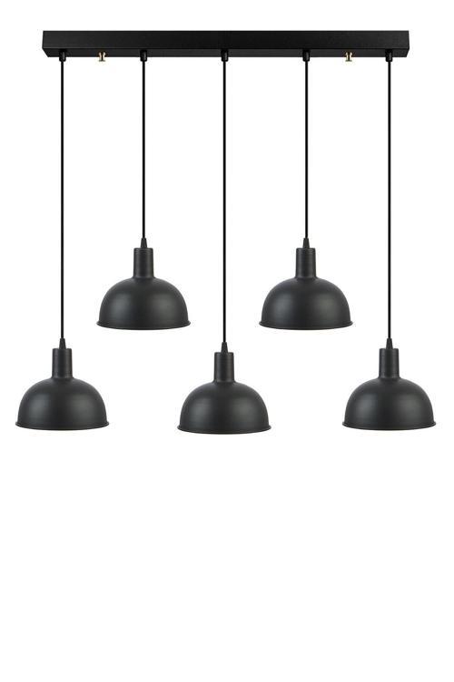 Marley Modern Tasarım Metal Cafe Mutfak Salon Siyah Renk Sıralı 5 Li Avize