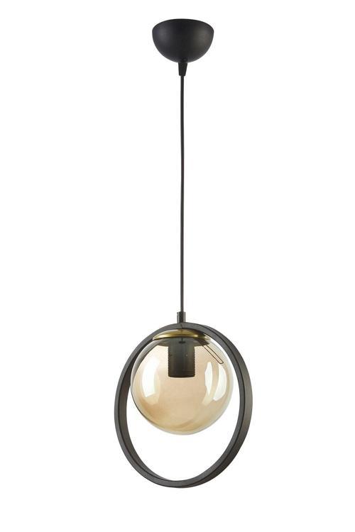 Nina Modern Salon - Mutfak - Yatak Odası Metal Halkalı Kapalı Camlı Tekli Avize