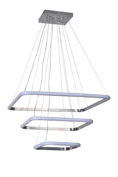 Raul Modern Tasarım Sarkıt Salon Oda Yatak Odası Mutfak Gri Renk Beyaz Ledli 3 Lü Led Avize