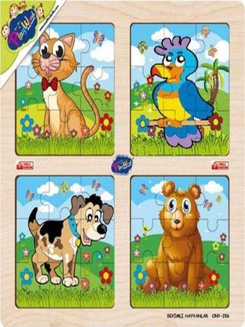 Playwood Ahşap Eğitici Puzzle 4’lü Hayvanlar Alemi