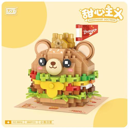 Mikro Blok Burger Pasta 260 Parça - Lego Setleri - Loz Mini Lego - Pasta Lego - Loz Lego - Mikro Blo