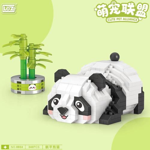 Mikro Blok Kaktüslü Sevimli Panda 340 Parça - Lego Setleri - Loz Mini Lego - Hayvan Lego - Loz Lego 