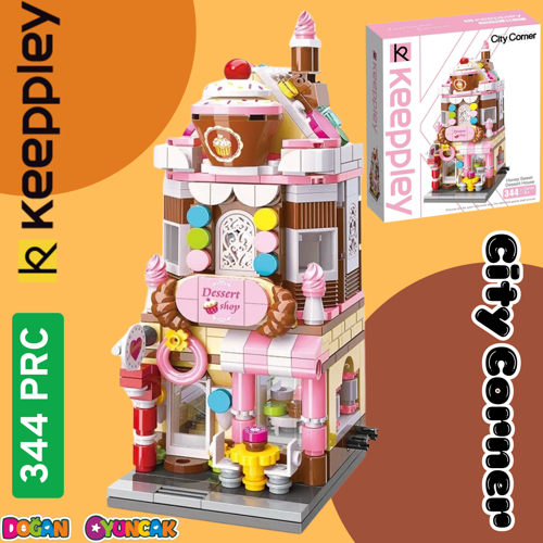 Mikro Blok Pasta Dükkanı 344 Parça - Lego Setleri - Keeppley Mini Lego - Dükkan Lego - Keeppley Lego