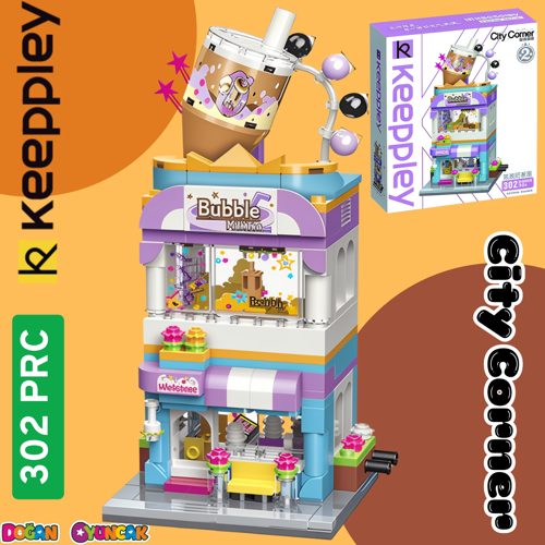 Mikro Blok Bubble Tea Dükkanı 302 Parça - Lego Setleri - Keeppley Mini Lego - Dükkan Lego - Keeppley