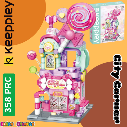 Mikro Blok Şeker Dükkanı 358 Parça - Lego Setleri - Keeppley Mini Lego - Dükkan Lego - Keeppley Lego