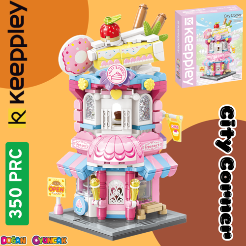 Mikro Blok Kapkek Dükkanı 350 Parça - Lego Setleri - Keeppley Mini Lego - Cup Cake Lego - Keeppley L