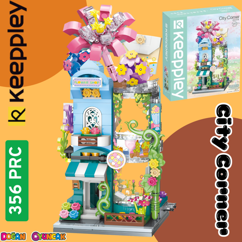 Mikro Blok Çiçek Dükkanı 356 Parça - Lego Setleri - Keeppley Mini Lego - Dükkan Lego - Keeppley Lego