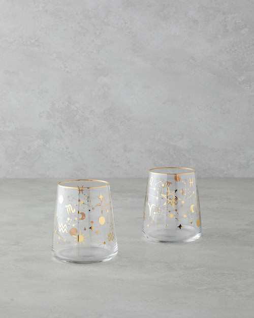 Talisman Space Cam 2'li Bardak 380 ml Şeffaf-Gold