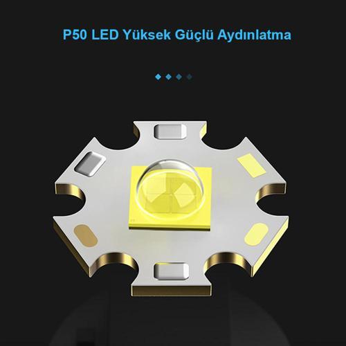 Büro Ev Ofis İş Güvenliği için Şarjlı Lamba 3000LM Işıklı Güçlü EL Feneri