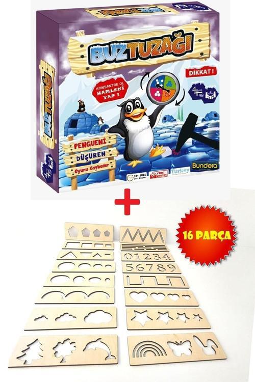 Buz Tuzağı Penguen Düşürme + Montessori El Kası Geliştirme Ve Çizgi, Sayı Ve Şekil Çalışmaları 2Li