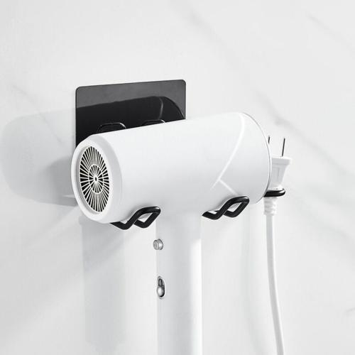 Büro Ev Banyosu için Siyah Yapışır Askı Fön Makine Tutucu