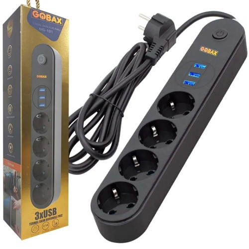 Büro Ev Ofis için 2MT Kablolu 4PRİZ 3USB Akim Korumali Grup Priz
