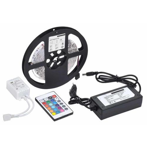 Büro Ev Ofis için 5MT 3Cipli Rgb Şerit Led Silikonlu Adaptör Uzaktan Kumanda Aydınlatma
