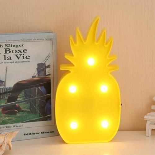 Büro Ev Ofis Yazlık Hediyesi için Ananas Tip Ledli Dekoratif Eğlenceli Çocuk Gece Lambası