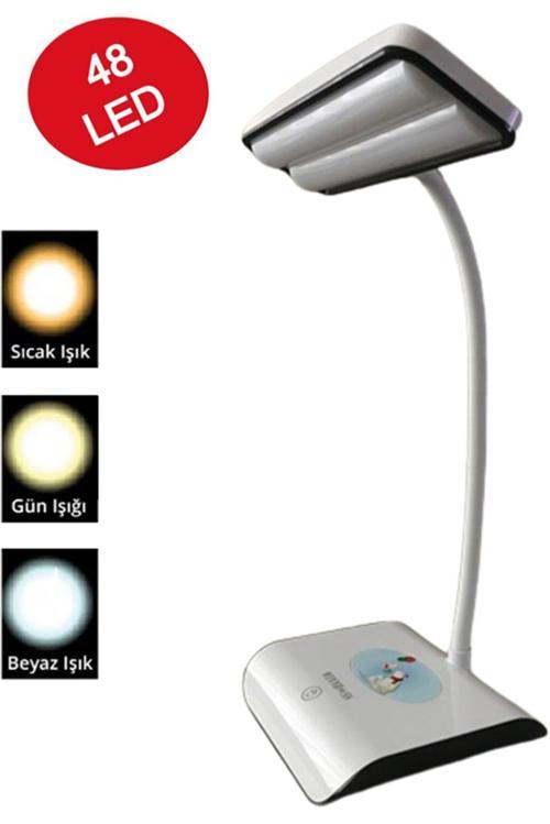 Büro Ev Ofis için Usb Şarjlı 48LED Renk Parlaklık Kademe Ayarlı Masa Lambası