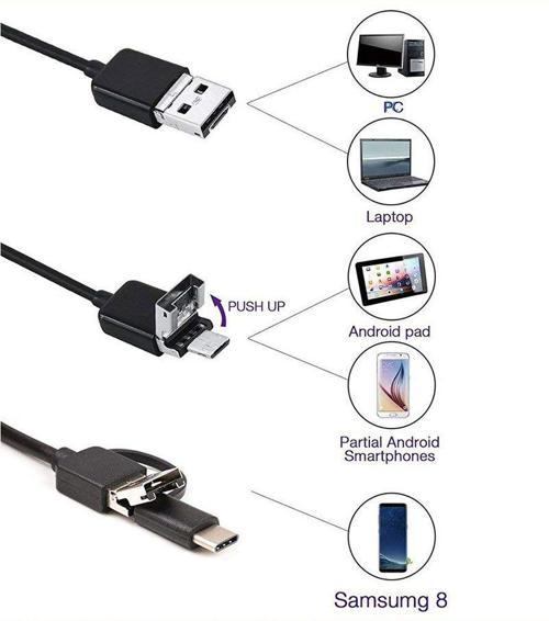 Büro Ev Ofis Yazlık için 15MT 3MOD USB Micro Usb Type-C Sert Kablo Dar Bölge Kamerası