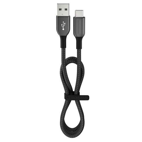 Büro Ev Ofis Personel Telefonu için 1,2MT Siyah 15W 3A Usb-A To Type-C Hızlı Şarj Data Kablosu