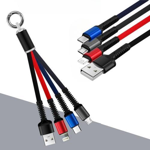 Büro Ev Ofis Personel Telefonu için Anahratlık Tip 3 Başlı Işıklı Uyumlu Şarj Data Kablosu