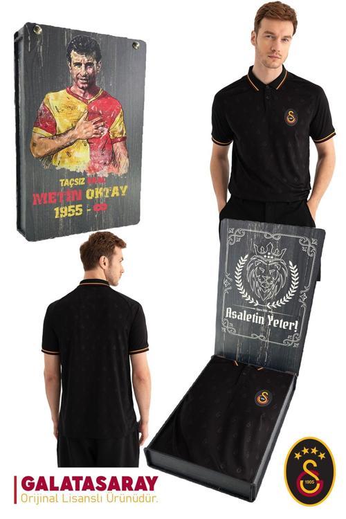Orijinal Lisanslı Match Day Polo Yaka Siyah T-Shirt Metin Oktay Baskılı Hedi