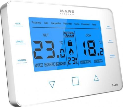 MARS S40 PROGRAMLANABİLİR KABLOSUZ ODA TERMOSTADI BEYAZ