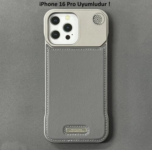 iPhone 16 Pro Parfümlü Koku Hazneli MagSafe Uyumlu Deri Kılıf