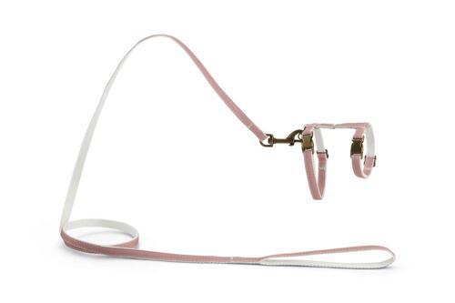 DBL Kedi Göğüs Tasması ve Gezdirme Kayışı, 130cm, Pudra Pembe, 27-45cm