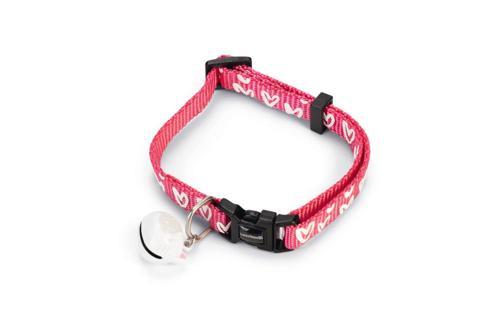 Kedi Boyun Tasması, Zilli, Pembe, 20-30cm