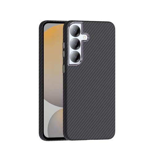 Galaxy S25 Plus Kılıf M-safe Şarj Özellikli Karbon Fiber Görünümlü Gros Kılıf Siyah
