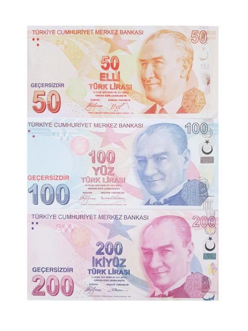 100 Adet Karışık Geçersiz Para 50 100 200 Türk Lirası Parti Şaka Düğün Oyun Parası