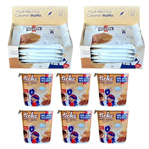 MR.WAFFLE Caramel Waffle 26 gr 12 li + Stciks 50 gr 6 lı Karma Paket