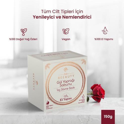 Taş Dövme Baskı Gül Yaprağı Sabunu 150 gr