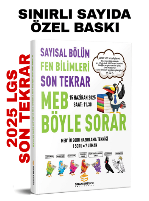 2025 LGS SAYISAL BÖLÜM SON TEKRAR FEN BİLİMLERİ SORU BANKASI
