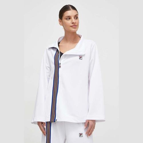FLARED ASYMMETRICAL TRACK JACKET WITH SEVEN STRIPES TAPE DETAIL