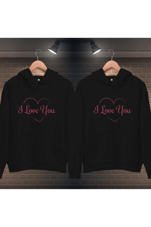 Sevgili Kombini Çift Unicex Sweatshirt Siyah