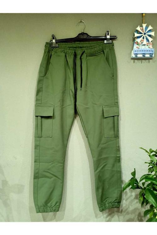 Unisex Kargo Cep Pantolon Yeşil