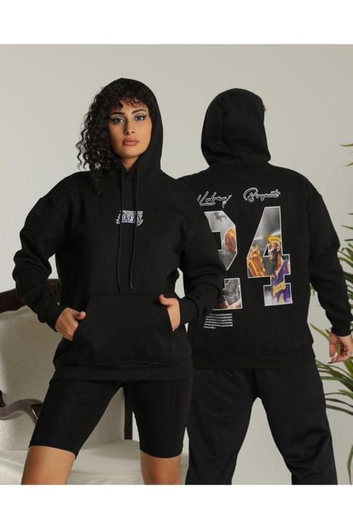 Sevgili Kombini Çift Unisex Oversize 3 Iplik Siyah
