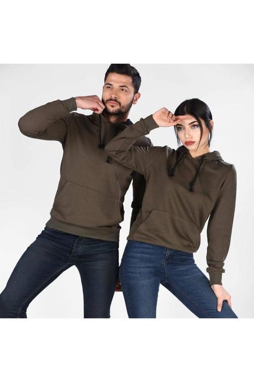 Sevgili Kombini Unisex Kanguru Cepli Sweatshirt Haki