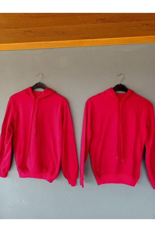 Sevgili Kombini Unisex Kanguru Cepli Sweatshirt Kırmızı