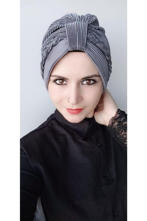 Kadın Piliseli Burgu Bone Gri